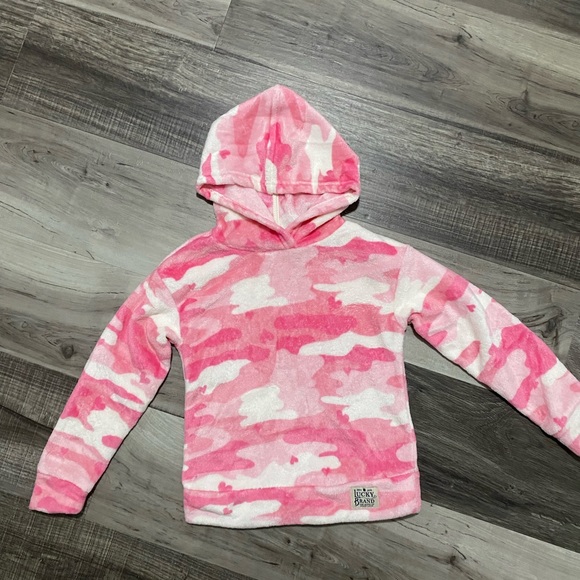 Lucky Brand Pink White Hoodie Sweater for Girls size xsmall (5-6) - Picture 1 of 4